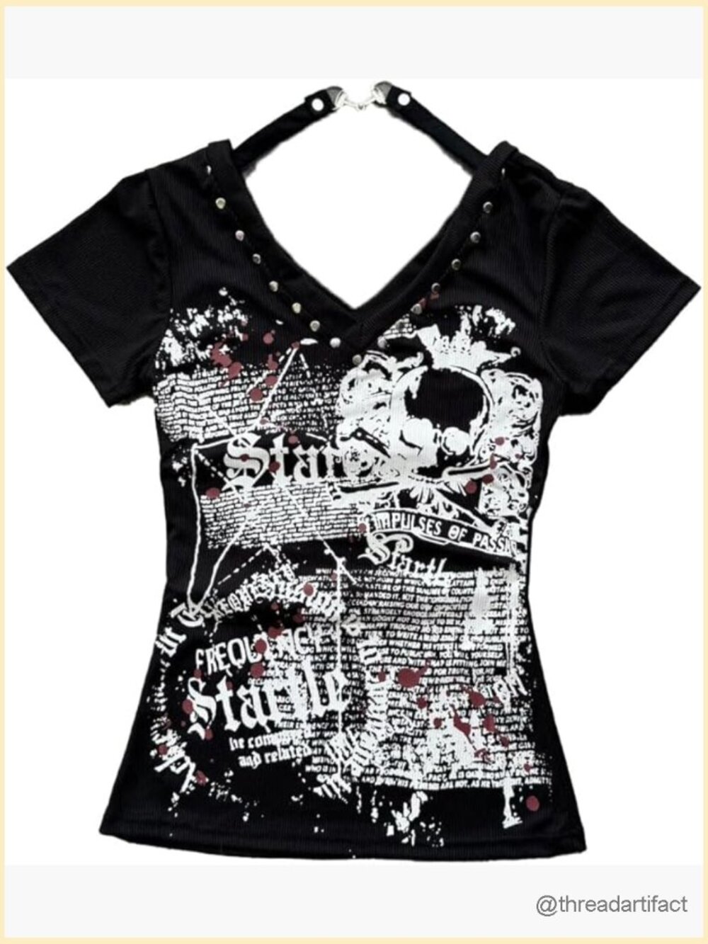 Y2K Skull Gothic Graphic Slim Fit Crop Tee